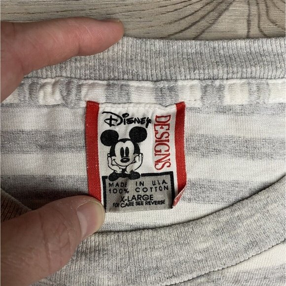 Vintage Disney Designs Mickey Mouse Striped Shirt Made In USA - Picture 2 of 3